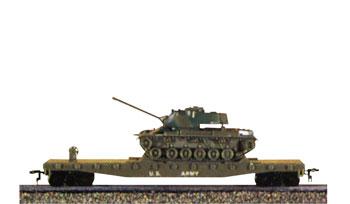 VAGÃO MILITAR PLATAFORMA 50 PÉS C/ TANQUE DE GUERRA M-47 IIWW ESC.: HO